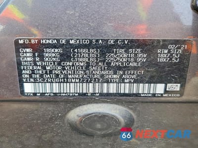 Zdjęcie 13 z 13 samochodu: 2021 HONDA HR-V SPORT VIN:3CZRU6H18MM727217 - miniatura