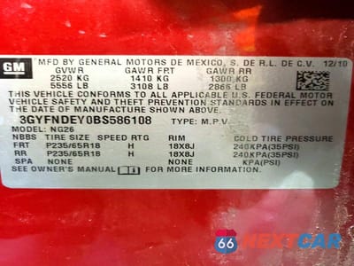 Zdjęcie 13 z 13 samochodu: 2011 CADILLAC SRX LUXURY COLLECTION VIN:3GYFNDEY0BS586108 - miniatura