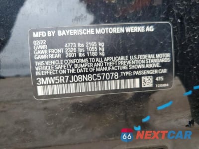 Zdjęcie 13 z 13 samochodu: 2022 BMW 330XI VIN:3MW5R7J08N8C57078 - miniatura