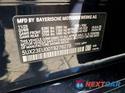 Zdjęcie 13 z 13 samochodu: 2026 BMW X5 XDRIVE40I VIN:5UX23EU00T9276278 - miniatura