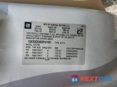 Zdjęcie 14 z 14 samochodu: 2012 GMC YUKON SLT VIN:1GKS2CE08CR161651 - miniatura