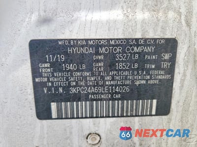 Zdjęcie 13 z 13 samochodu: 2020 HYUNDAI ACCENT SE VIN:3KPC24A69LE114026 - miniatura