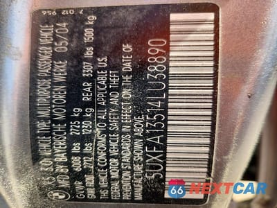 Zdjęcie 13 z 13 samochodu: 2004 BMW X5 3.0I VIN:5UXFA13514LU38890 - miniatura