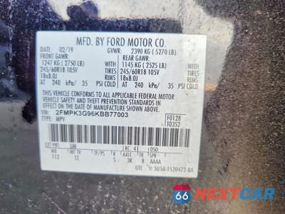 Zdjęcie 12 z 12 samochodu: 2019 FORD EDGE SE VIN:2FMPK3G96KBB77003 - miniatura