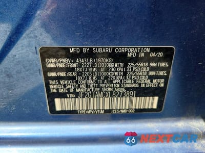 Zdjęcie 13 z 13 samochodu: 2020 SUBARU CROSSTREK LIMITED VIN:JF2GTAMCXL8273891 - miniatura