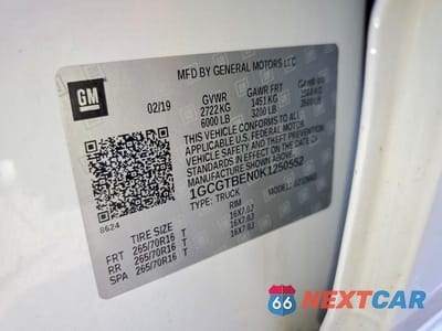 Zdjęcie 12 z 12 samochodu: 2019 CHEV COLORADO VIN:1GCGTBEN0K1250552 - miniatura