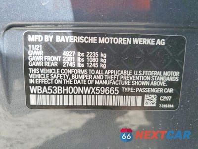 Zdjęcie 12 z 12 samochodu: 2022 BMW 530 I VIN:WBA53BH00NWX59665 - miniatura