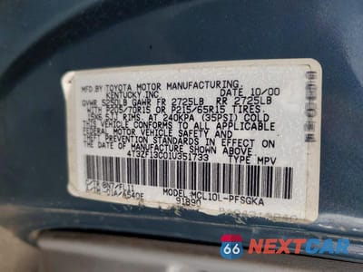 Zdjęcie 13 z 13 samochodu: 2001 TOYOTA SIENNA XLE VIN:4T3ZF13C01U351733 - miniatura