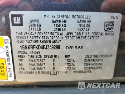 Zdjęcie 13 z 13 samochodu: 2014 CHEVROLET TRAVERSE LS VIN:1GNKRFKD4EJ349298 - miniatura