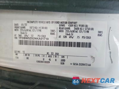 Zdjęcie 12 z 12 samochodu: 2022 FORD TRANSIT DELIVERY TRUCK VIN:1FDBW5Z82NKA01719 - miniatura