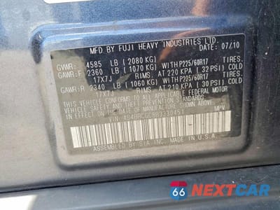 Zdjęcie 13 z 13 samochodu: 2011 SUBARU OUTBACK 2.5I PREMIUM VIN:4S4BRCGC8B3330451 - miniatura
