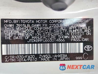Zdjęcie 12 z 12 samochodu: 2016 TOYOTA PRIUS TWO VIN:JTDKBRFU6G3014866 - miniatura