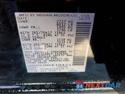 Zdjęcie 12 z 12 samochodu: 2024 NISSAN FRONTIER PRO-X VIN:1N6ED1EJ6RN610421 - miniatura