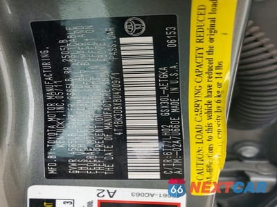 Zdjęcie 12 z 12 samochodu: 2011 TOYOTA AVALON BASE VIN:4T1BK3DBXBU420971 - miniatura
