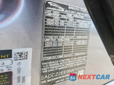 Zdjęcie 13 z 13 samochodu: 2022 JAGUAR F-PACE SVR VIN:SADCZ2EE9NA700690 - miniatura
