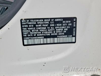 Zdjęcie 12 z 12 samochodu: 2016 VOLKSWAGEN PASSAT SE VIN:1VWBT7A34GC068552 - miniatura