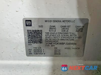 Zdjęcie 14 z 14 samochodu: 2023 CHEVROLET TRAVERSE LT VIN:1GNEVGKW8PJ165694 - miniatura