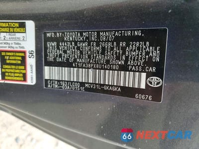 Zdjęcie 12 z 12 samochodu: 2008 TOYOTA CAMRY SOLARA SLE V6 VIN:4T1FA38PX8U140180 - miniatura