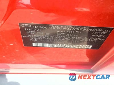 Zdjęcie 12 z 12 samochodu: 2020 HYUNDAI SONATA SE VIN:5NPEG4JA7LH056458 - miniatura