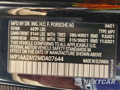 Zdjęcie 13 z 13 samochodu: 2021 PORSCHE CAYENNE VIN:WP1AA2AY2MDA07644 - miniatura