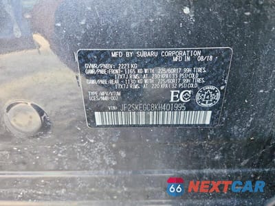 Zdjęcie 12 z 12 samochodu: 2019 SUBARU FORESTER PREMIUM VIN:JF2SKEGC8KH401995 - miniatura