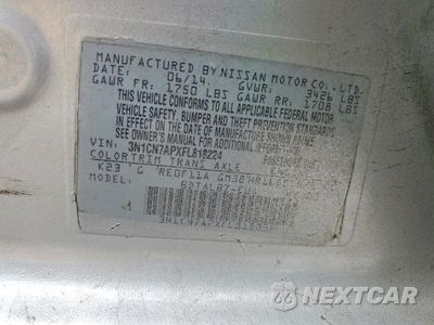 Zdjęcie 12 z 12 samochodu: 2015 NISSAN VERSA 1.6 SV VIN:3N1CN7APXFL818224 - miniatura