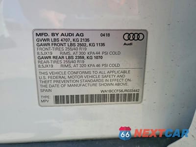 Zdjęcie 13 z 13 samochodu: 2018 AUDI Q3 PREMIUM VIN:WA1BCCFS6JR033442 - miniatura