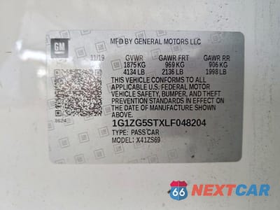 Zdjęcie 12 z 12 samochodu: 2020 CHEVROLET MALIBU RS VIN:1G1ZG5STXLF048204 - miniatura