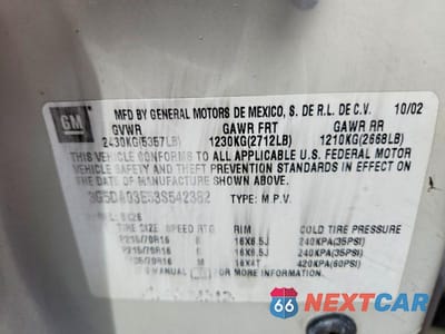 Zdjęcie 13 z 13 samochodu: 2003 BUICK RENDEZVOUS CX VIN:3G5DA03E53S542382 - miniatura