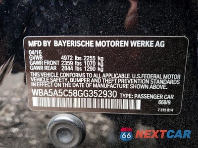 Zdjęcie 12 z 12 samochodu: 2016 BMW 528 I VIN:WBA5A5C58GG352930 - miniatura