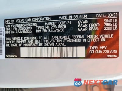 Zdjęcie 14 z 14 samochodu: 2022 VOLVO XC40 P8 RECHARGE PLUS VIN:YV4ED3UR5N2762365 - miniatura