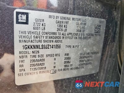 Zdjęcie 13 z 13 samochodu: 2018 GMC ACADIA VIN:1GKKNNLS9JZ141056 - miniatura