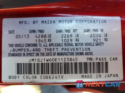 Zdjęcie 12 z 12 samochodu: 2014 MAZDA 6 GRAND TOURING VIN:JM1GJ1W60E1123845 - miniatura