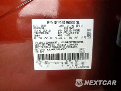 Zdjęcie 13 z 13 samochodu: 2015 FORD EDGE SEL VIN:2FMTK4J93FBB89807 - miniatura