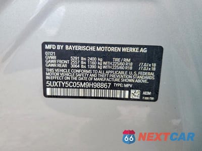 Zdjęcie 14 z 14 samochodu: 2021 BMW X3 XDRIVE30I VIN:5UXTY5C05M9H98867 - miniatura