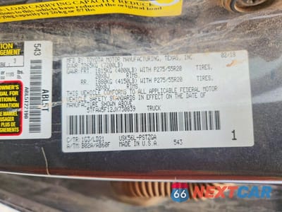 Zdjęcie 12 z 12 samochodu: 2018 TOYOTA TUNDRA 1794 EDITION VIN:5TFAW5F12JX730839 - miniatura