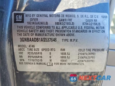Zdjęcie 13 z 13 samochodu: 2010 CHEVROLET HHR LS VIN:3GNBAADB1AS537646 - miniatura