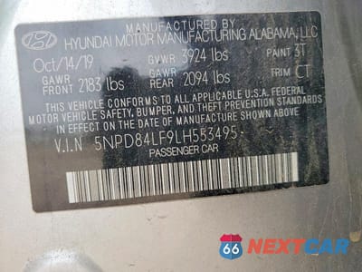 Zdjęcie 12 z 12 samochodu: 2020 HYUNDAI ELANTRA SEL VIN:5NPD84LF9LH553495 - miniatura