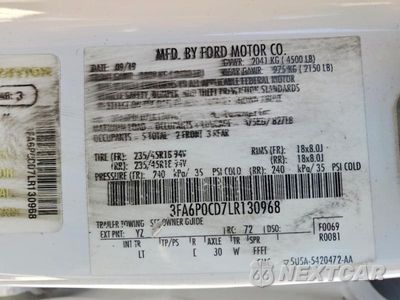 Zdjęcie 13 z 13 samochodu: 2020 FORD FUSION SEL VIN:3FA6P0CD7LR130968 - miniatura
