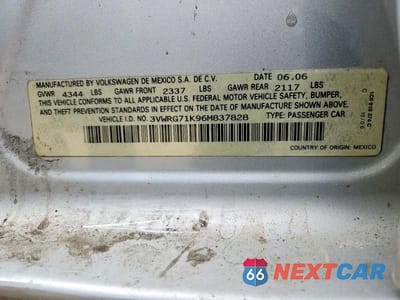 Zdjęcie 12 z 12 samochodu: 2006 VOLKSWAGEN JETTA 2.5 VIN:3VWRG71K96M837828 - miniatura