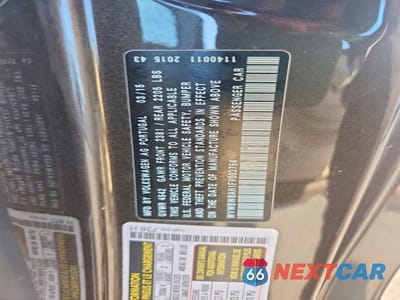 Zdjęcie 12 z 12 samochodu: 2015 VOLKSWAGEN EOS KOMFORT VIN:WVWBW8AH1FV003754 - miniatura