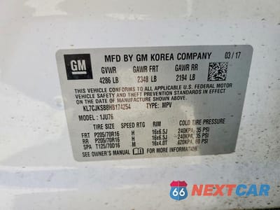 Zdjęcie 12 z 12 samochodu: 2017 CHEVROLET TRAX LS VIN:KL7CJKSB8HB174254 - miniatura
