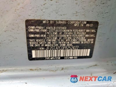 Zdjęcie 13 z 13 samochodu: 2023 SUBARU CROSSTREK PREMIUM VIN:JF2GTAPC0P8252422 - miniatura