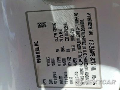 Zdjęcie 12 z 12 samochodu: 2023 TESLA MODEL 3 VIN:5YJ3E1EA4PF501314 - miniatura