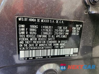Zdjęcie 13 z 13 samochodu: 2016 HONDA HR-V LX VIN:3CZRU6H30GM708862 - miniatura