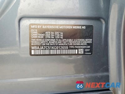 Zdjęcie 12 z 12 samochodu: 2019 BMW 530 XI VIN:WBAJA7C51KG912659 - miniatura