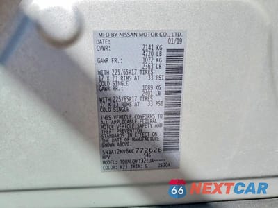 Zdjęcie 14 z 14 samochodu: 2019 NISSAN ROGUE SV VIN:5N1AT2MV6KC772626 - miniatura