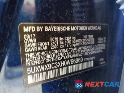 Zdjęcie 13 z 13 samochodu: 2017 BMW X3 XDRIVE28I VIN:5UXWX9C3XH0W66969 - miniatura