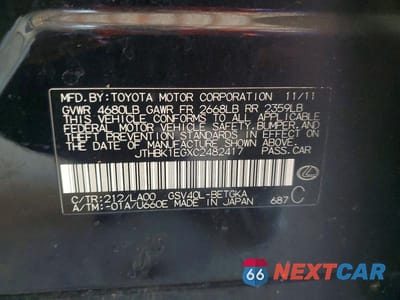 Zdjęcie 12 z 12 samochodu: 2012 LEXUS ES 350 VIN:JTHBK1EGXC2482417 - miniatura