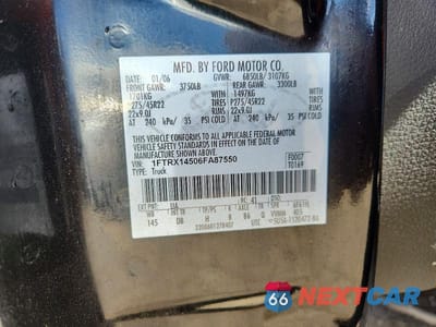 Zdjęcie 12 z 12 samochodu: 2006 FORD F150 VIN:1FTRX14506FA87550 - miniatura
